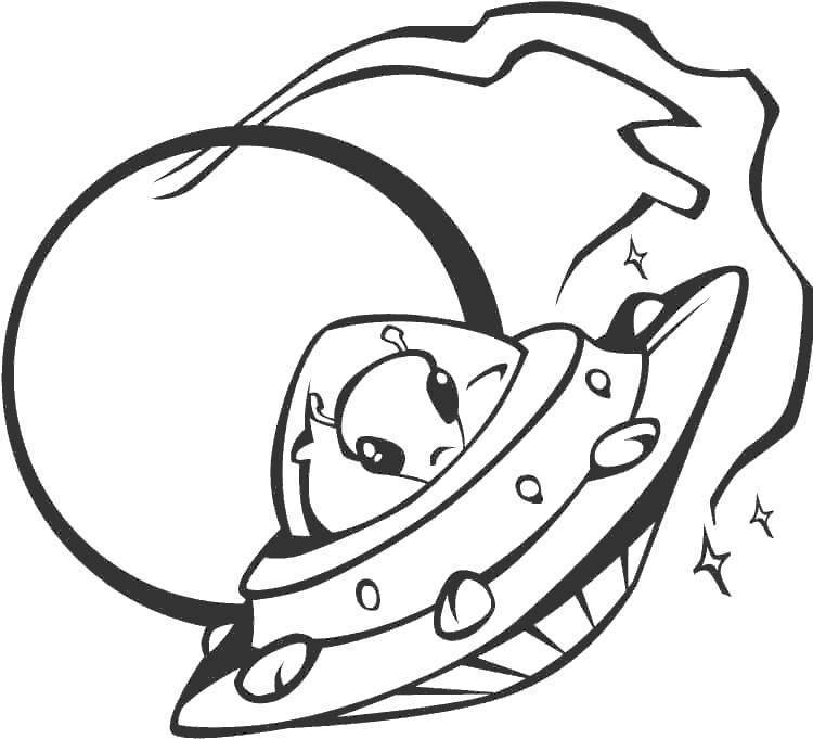 Alien In Spaceship Coloring Pages Free Printable Coloring Pages