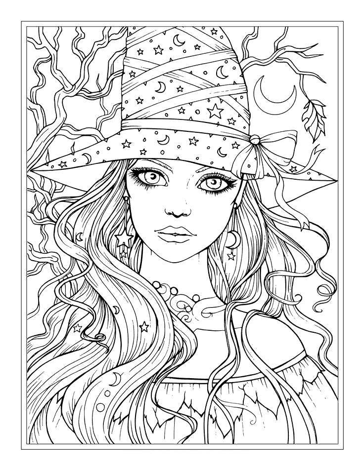 Beatiful Witches Coloring Pages - Free Printable Coloring Pages