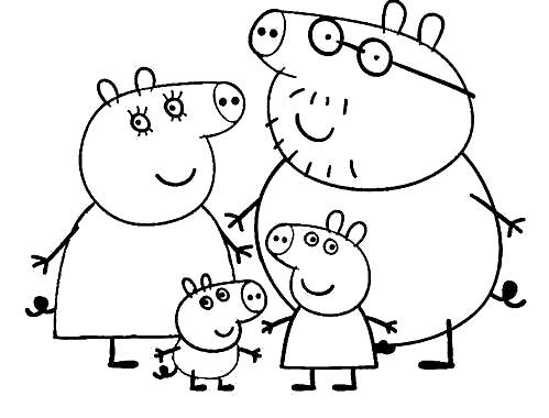 Free Family of Peppa Pig Coloring Pages printable