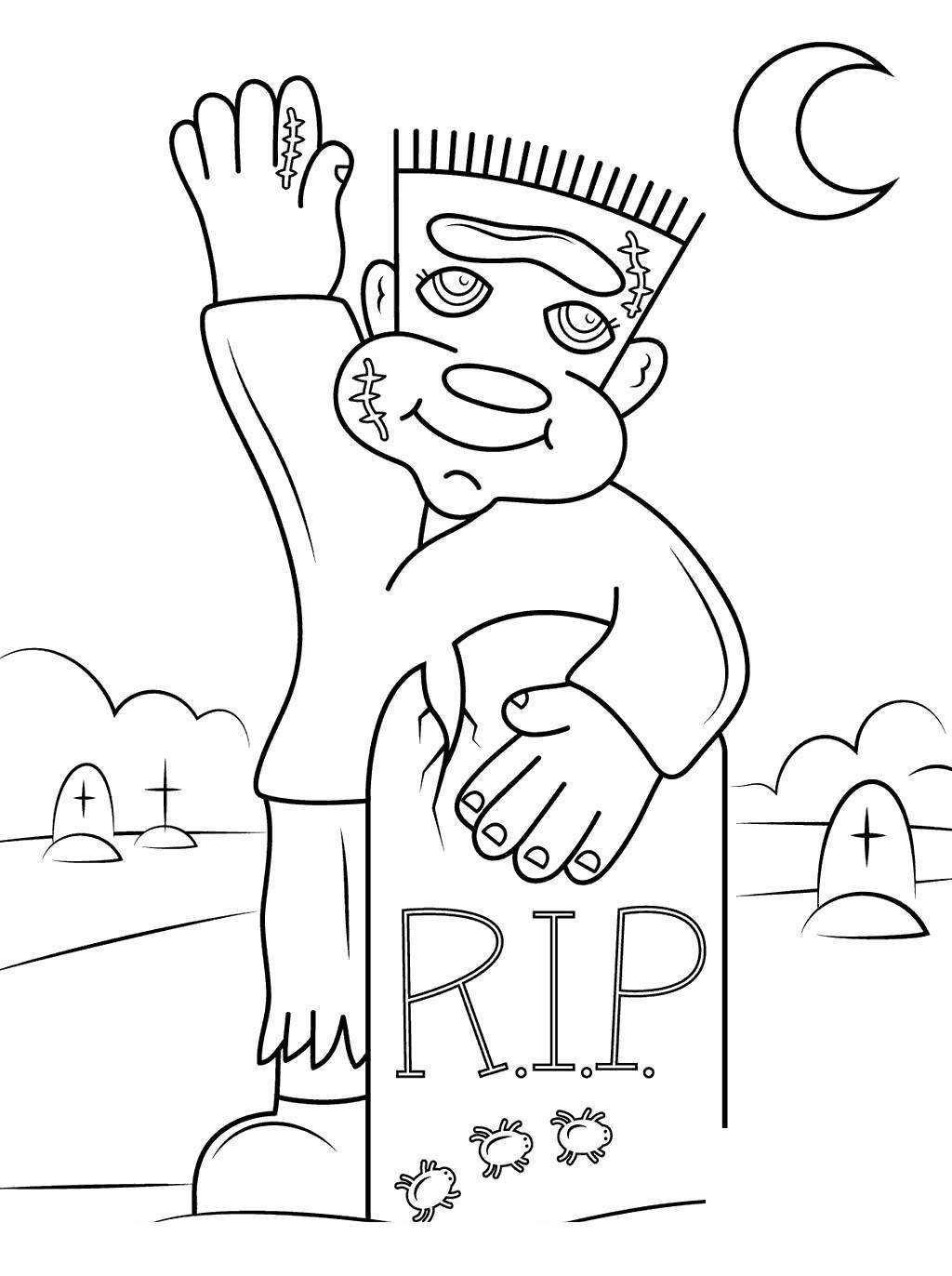 Free Frankenstein Coloring Pages RIP printable
