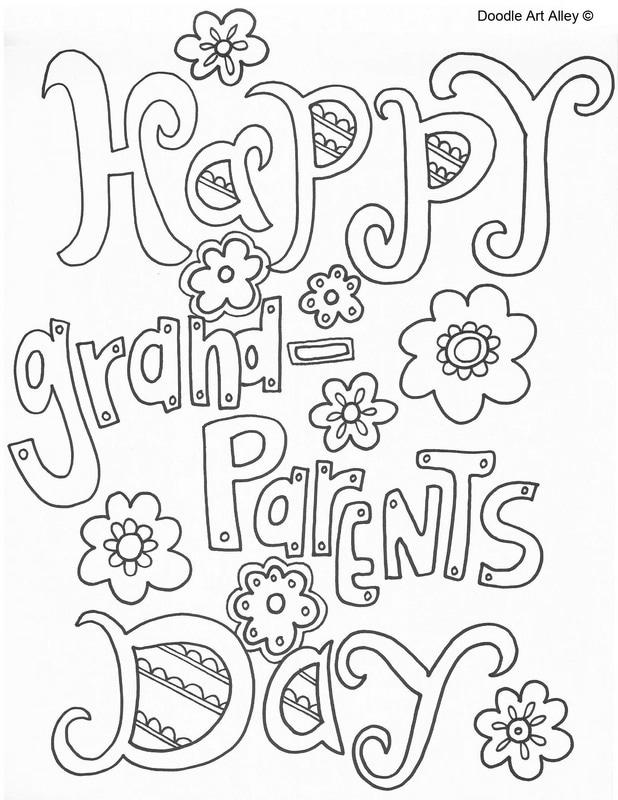 Free Grandparents Day Coloring Pages Doodle Art printable