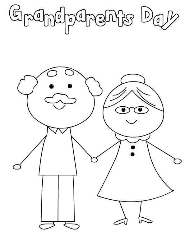 Grandparents Day Coloring Pages Linear - Free Printable Coloring Pages