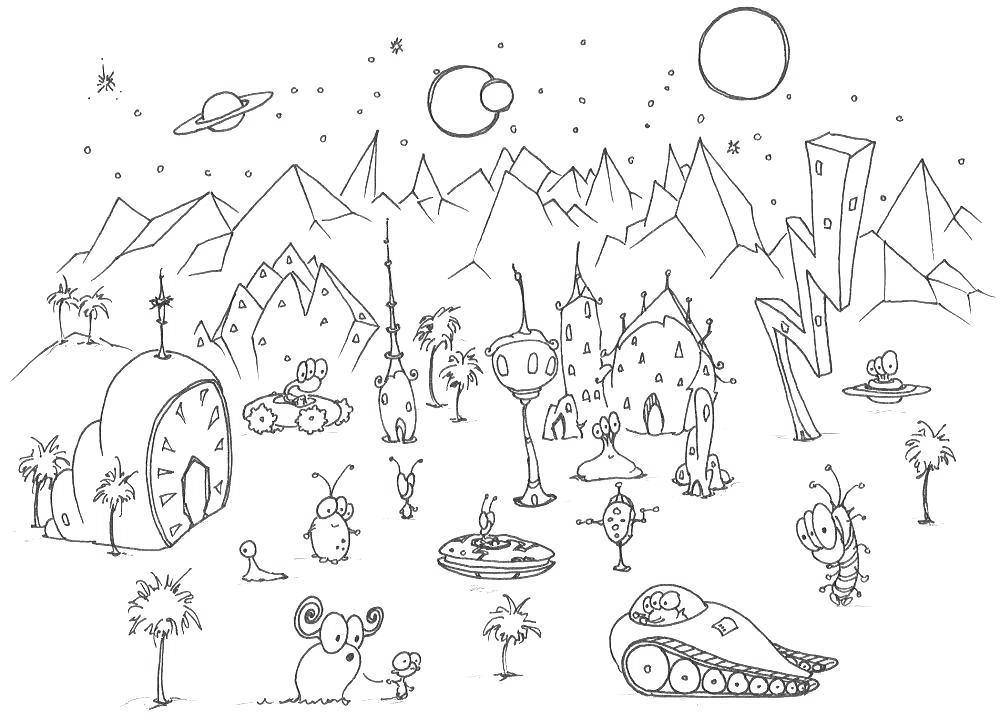 Free Life of Alien Coloring Pages printable
