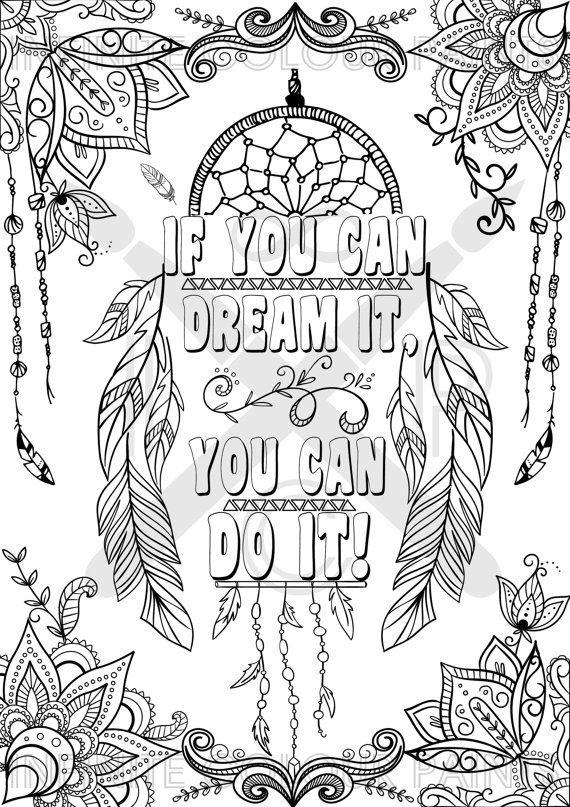 Free Motivational Coloring Pages If You Can Dream It printable