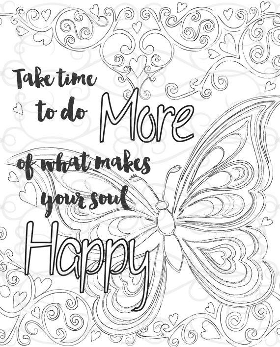 Free Motivational Coloring Pages Make Your Soul Happy printable
