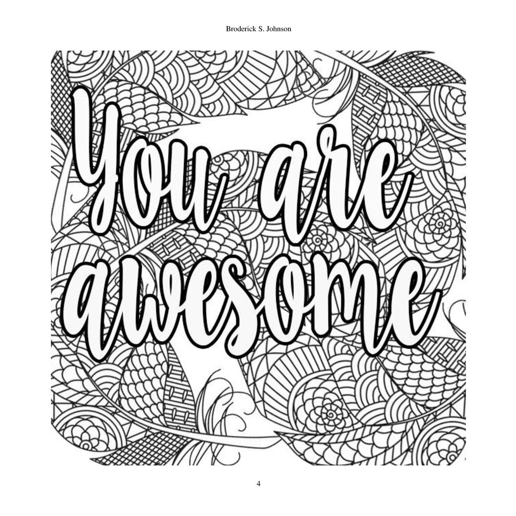 Download Motivational Coloring Pages You Are Awesome - Free Printable Coloring Pages