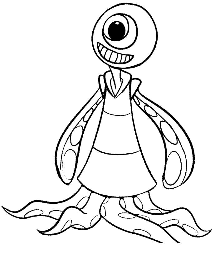 Free One Alien Coloring Pages printable