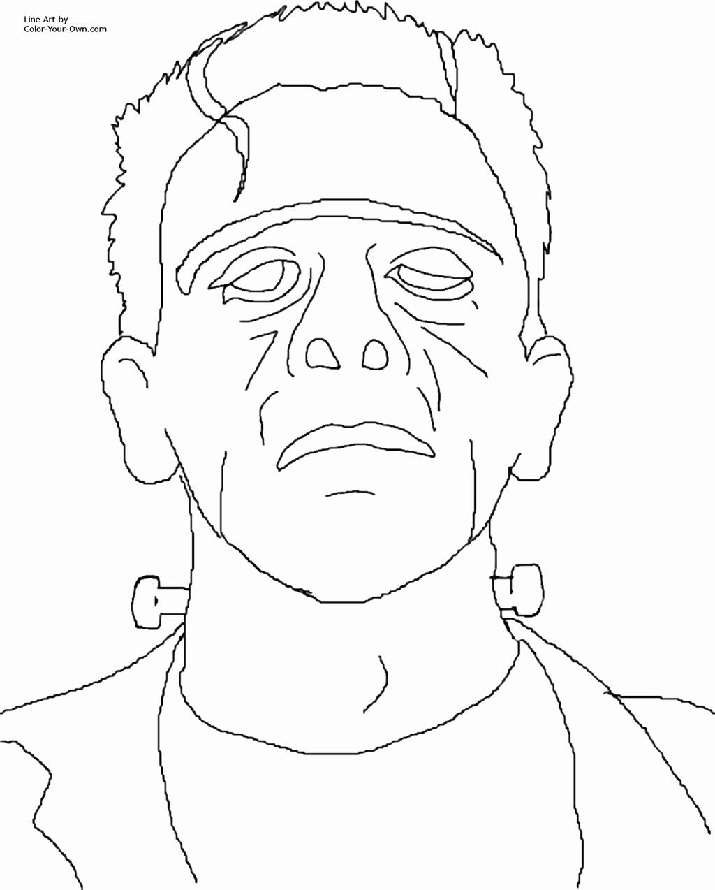 Free Outline Frankenstein Coloring Pages printable