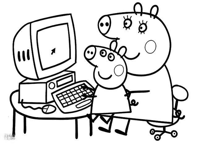 Free Peppa Pig Coloring Pages Play Computer printable