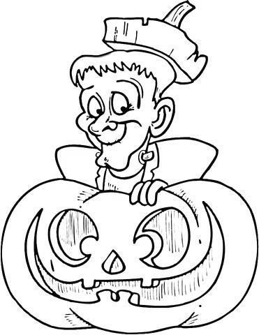 Free Pumpkin Frankenstein Coloring Pages printable