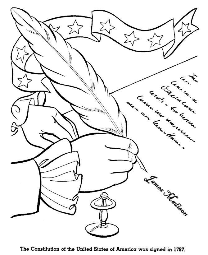 Free Signature of Constitution Coloring Pages printable