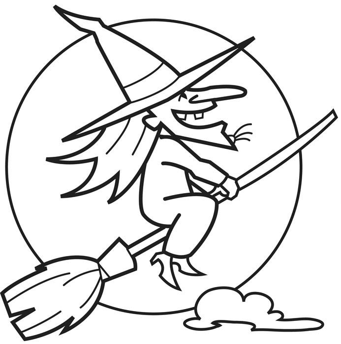 Free Simple Witches Coloring Pages printable