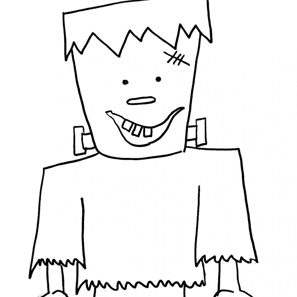 Free Smiling Frankenstein Coloring Pages printable