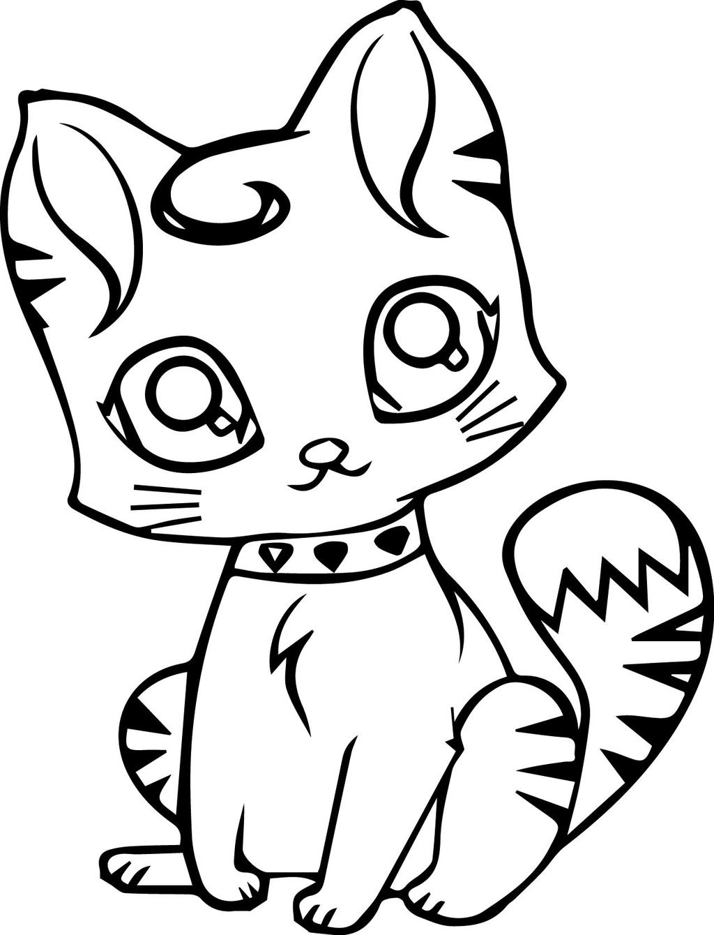 Free Baby Black Cat Coloring Pages printable