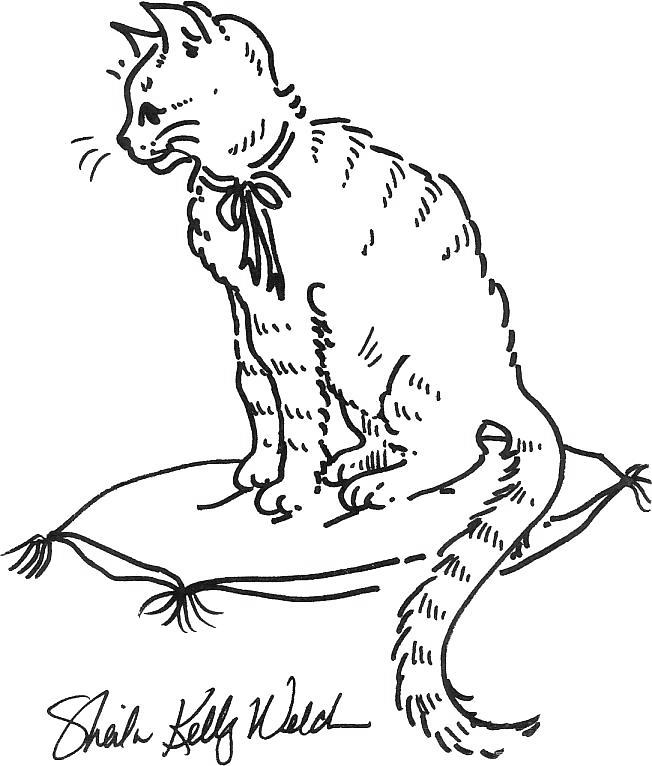 Free Black Cat Coloring Pages Hand Drawing printable