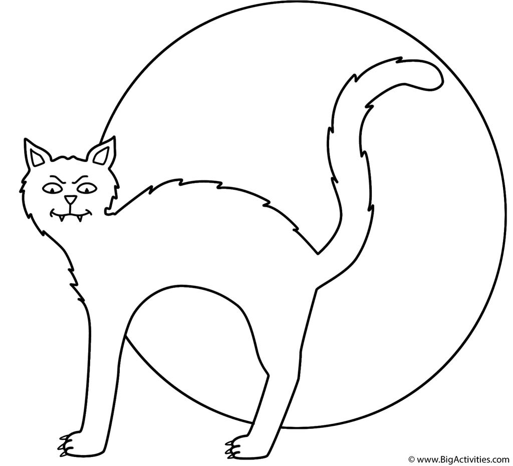 Free Black Cat Coloring Pages Linear printable