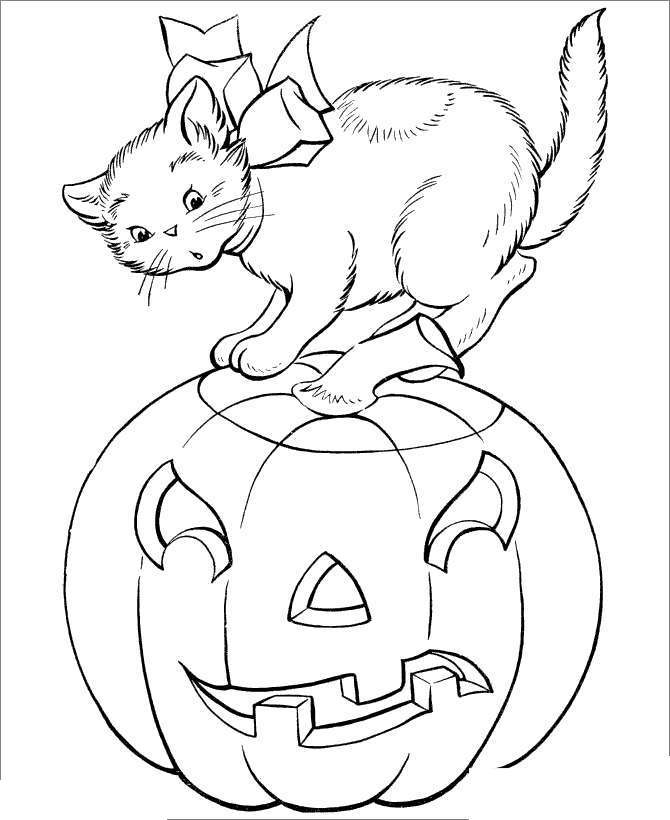 Cute Black Cat Coloring Pages - Free Printable Coloring Pages
