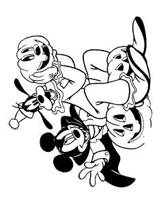 Free Disney Halloween Coloring Pages Mickey And Goofy printable