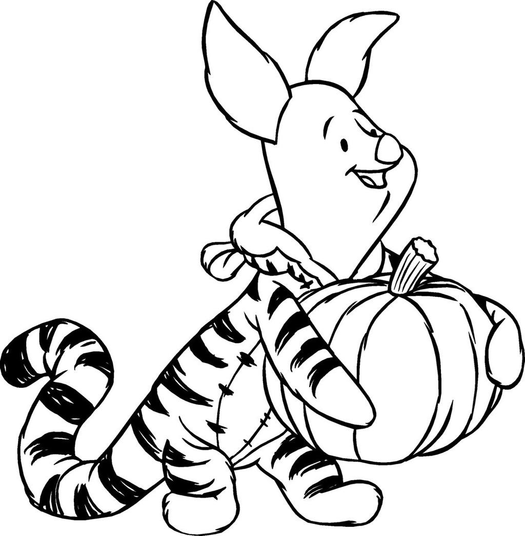 Free Disney Halloween Coloring Pages Piglet printable