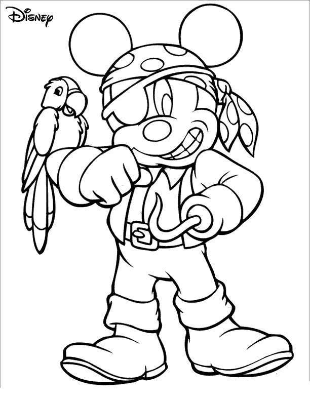 Free Disney Halloween Coloring Pages Pirate Mickey Mouse printable