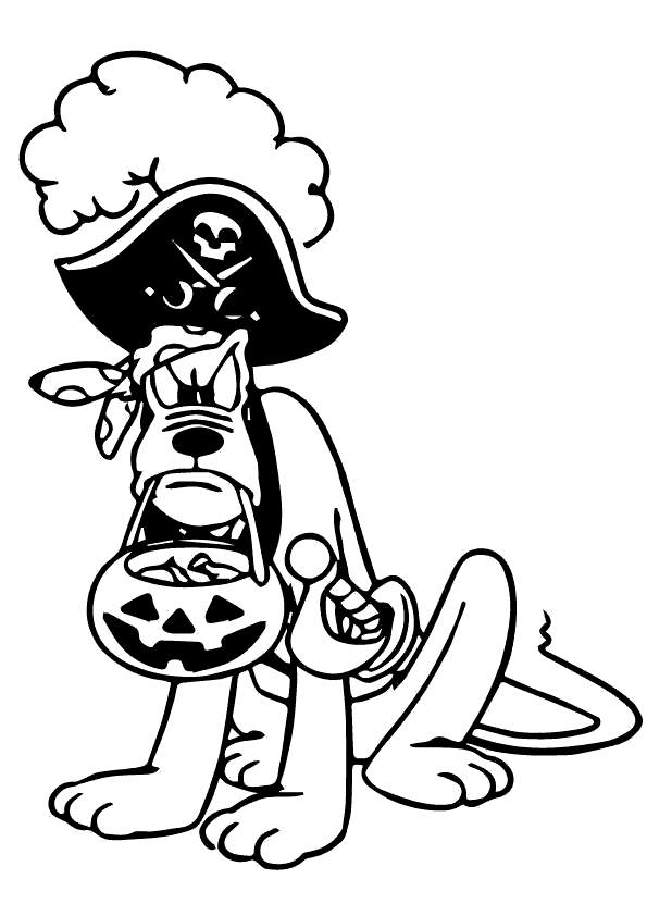 Free Disney Halloween Coloring Pages Pluto The Pirate printable