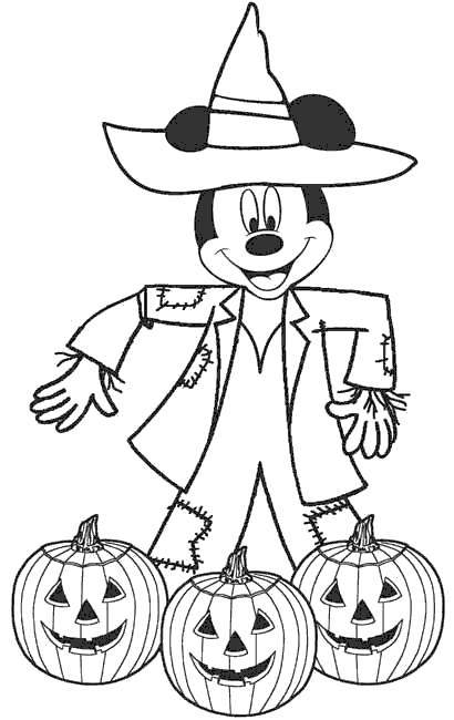 Free Disney Halloween Coloring Pages Scarecrow printable