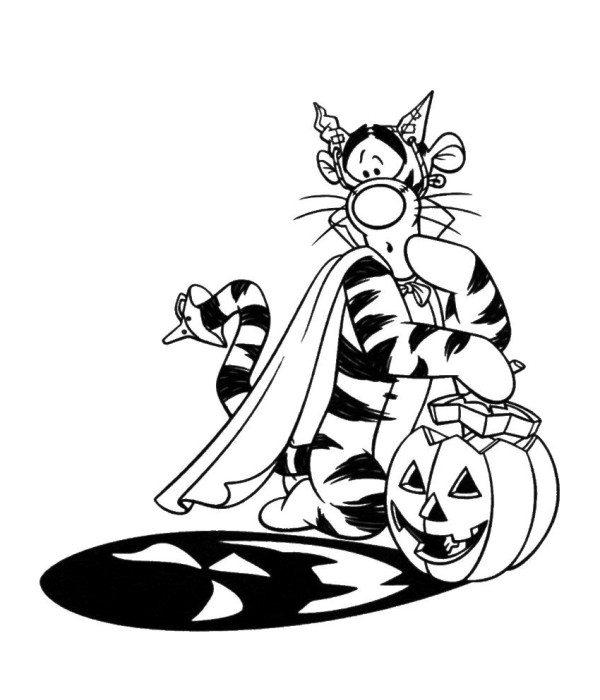 Free Disney Halloween Coloring Pages Tiger printable