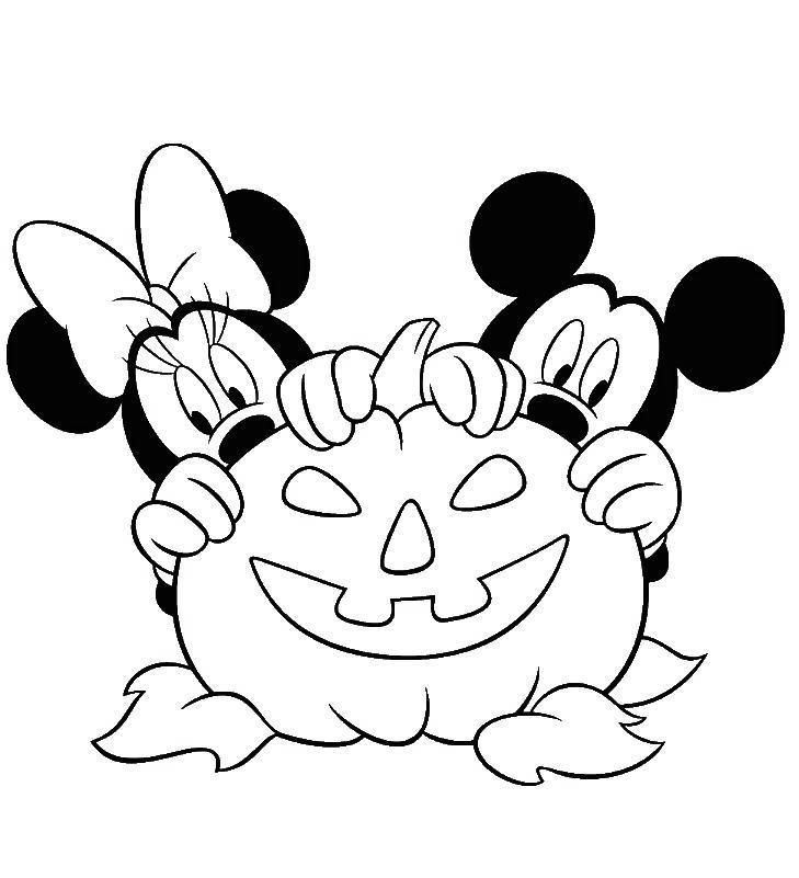 Free Disney Mickey Mouse Halloween Coloring Pages printable