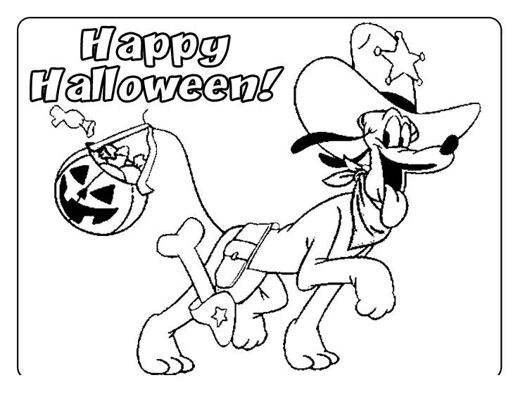 Free Disney Pluto Halloween Coloring Pages printable