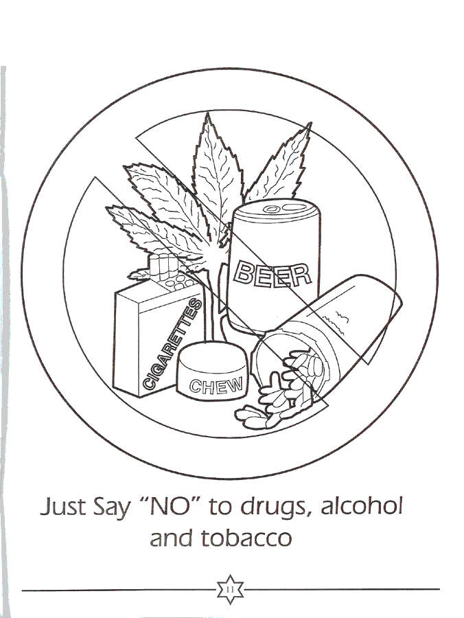 Drug Free Coloring Pages Say No to Drugs - Free Printable Coloring Pages