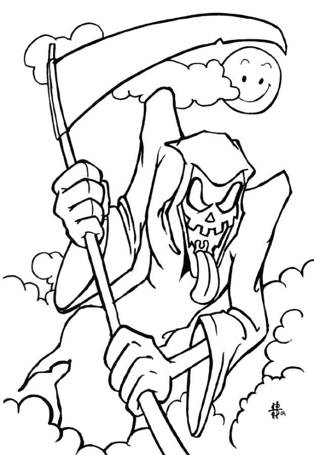 Free Grim Reaper Coloring Pages Sketch printable