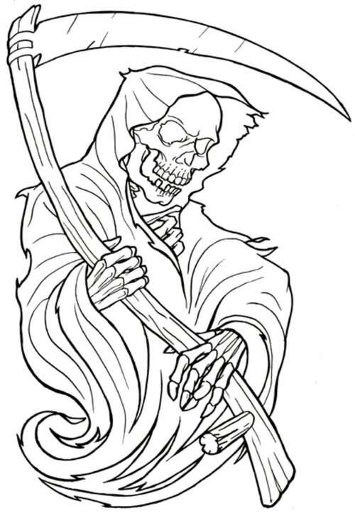 Free Grim Reaper Coloring Pages for Boy printable