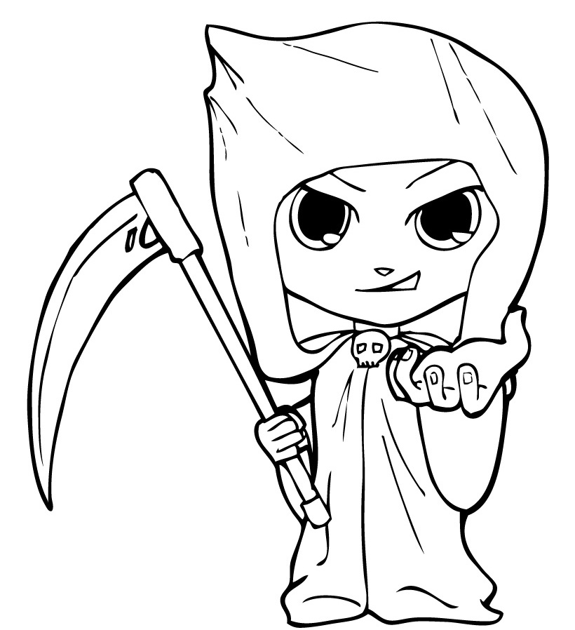 Grim Reaper Coloring Pages for Girl - Free Printable Coloring Pages