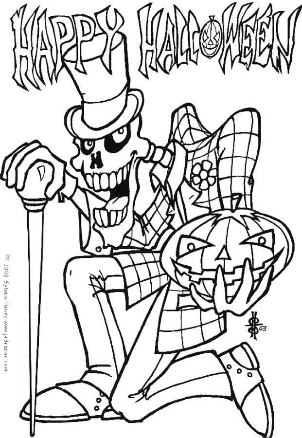 Free Happy Halloween Spooky Coloring Pages printable