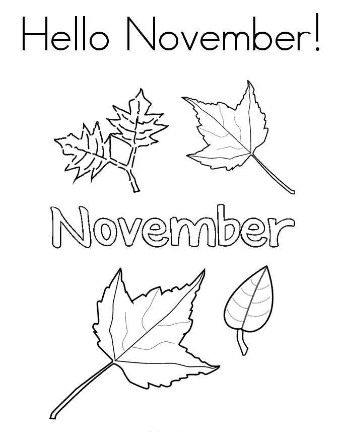 Free Hello November Coloring Pages printable