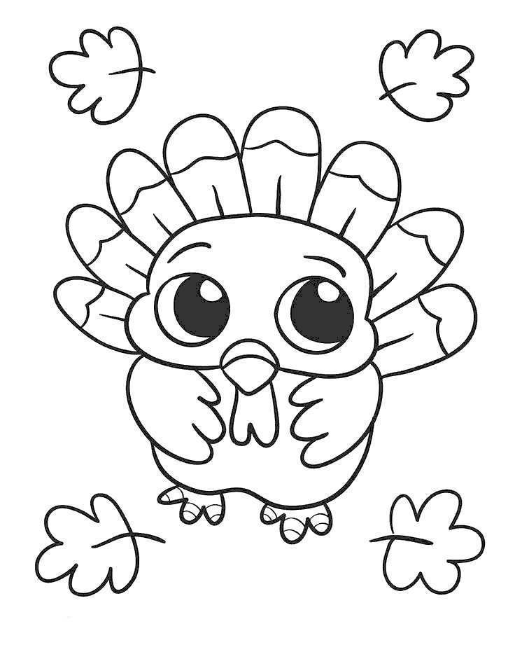 November Coloring Pages Baby Turkey - Free Printable Coloring Pages