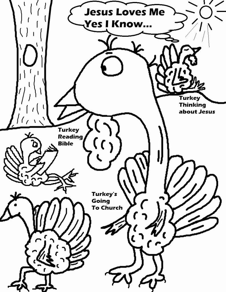 November Coloring Pages Funny Turkey - Free Printable Coloring Pages