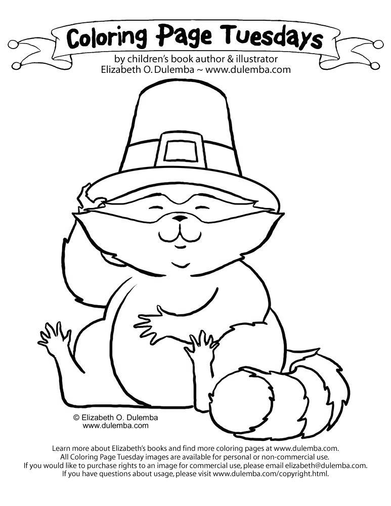 Free November Coloring Pages Squirrel In Hat printable