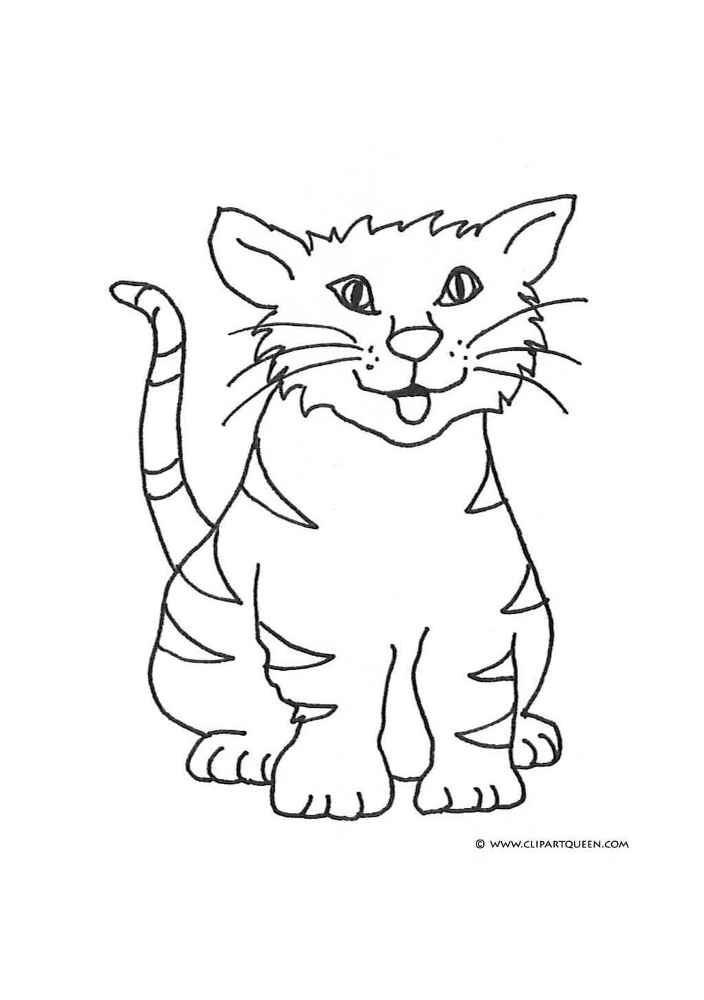 Free Simple Black Cat Coloring Pages printable