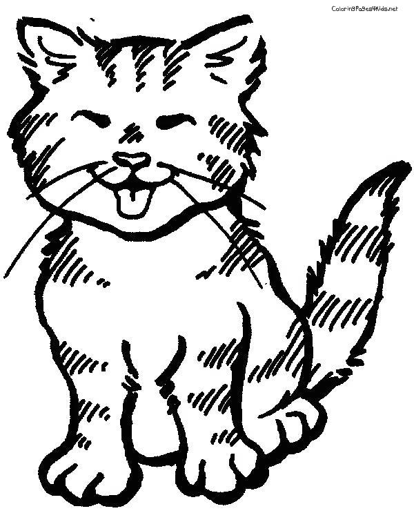 Free Smiling Black Cat Coloring Pages printable