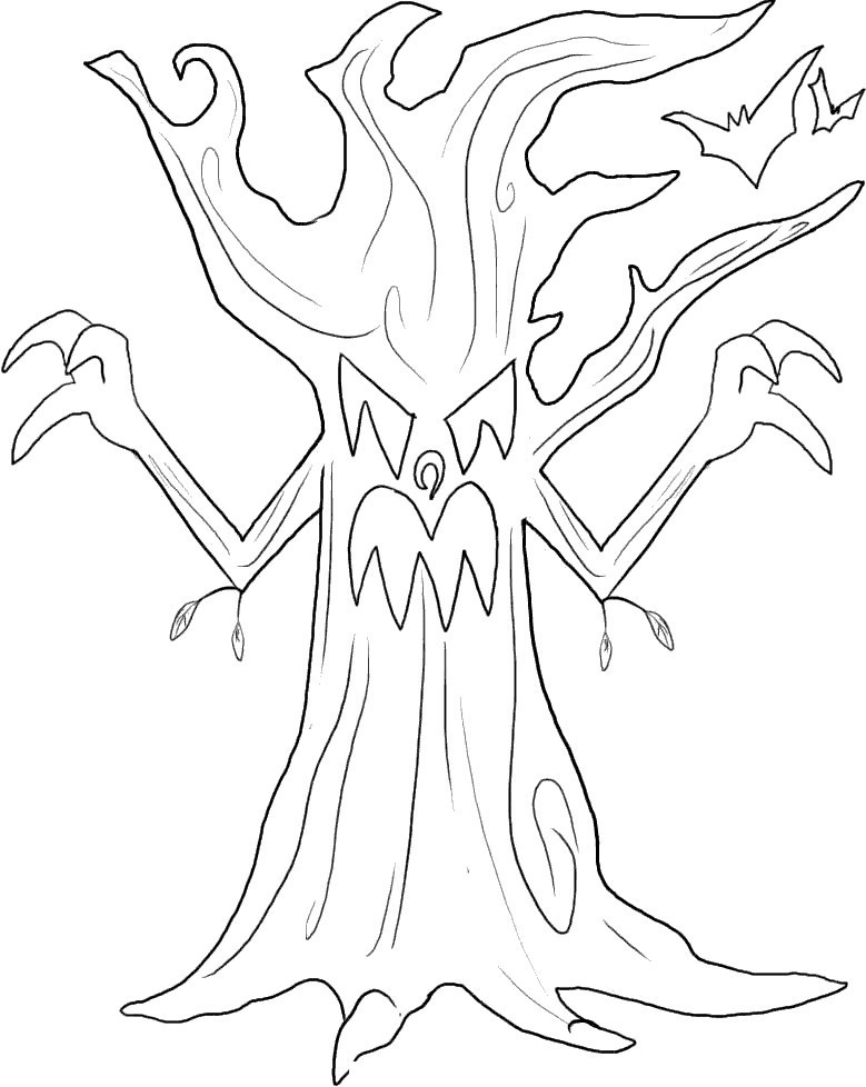 Free Spooky Coloring Pages Dryad printable