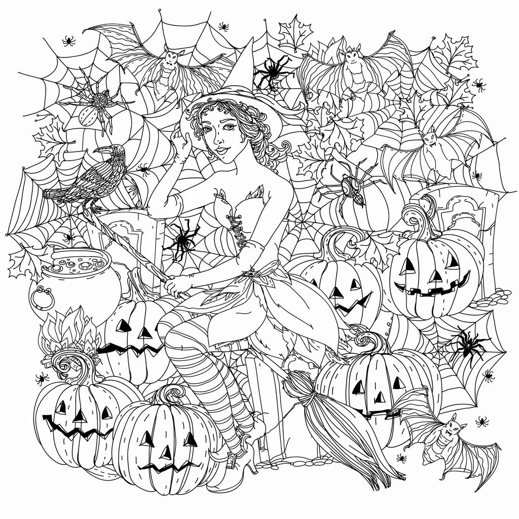 Free Spooky Coloring Pages Lovely Witch printable