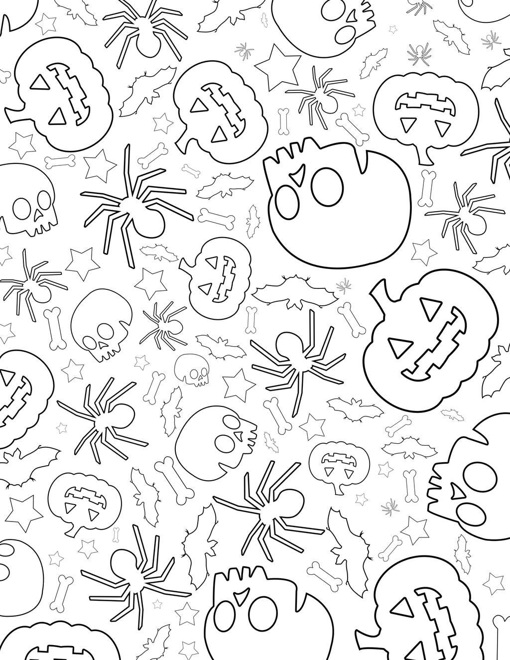 Free Spooky Coloring Pages Patterns printable