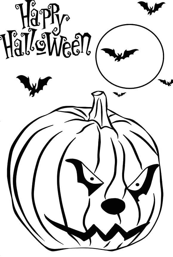 Free Spooky Coloring Pages Scary Pumpkin printable
