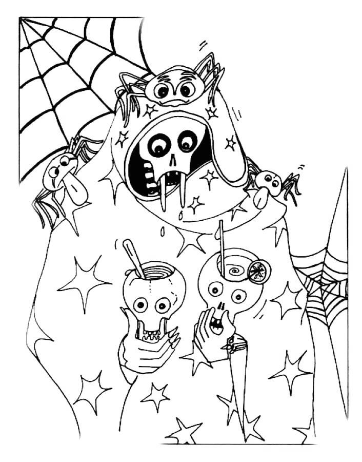 Free Spooky Coloring Pages Spiders printable