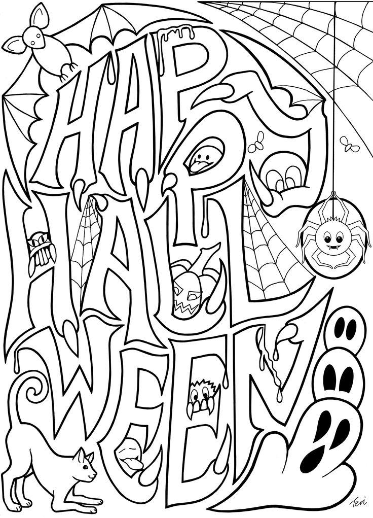 Spooky Doodles Coloring Pages Free Printable Coloring Pages