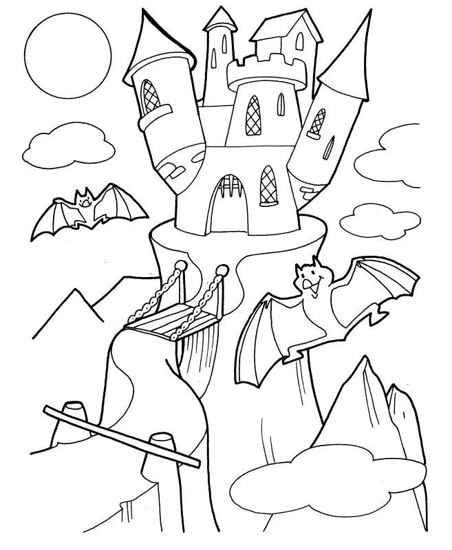 Free Spooky House Coloring Pages printable