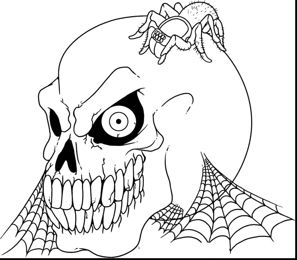 Free Spooky Skull Coloring Pages printable