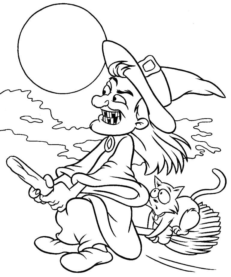 Spooky Witch Coloring Pages Free Printable Coloring Pages