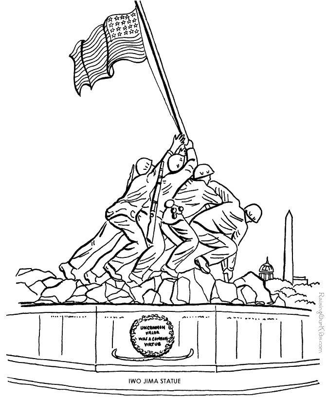 Free Statue of Veterans Day Coloring Pages printable